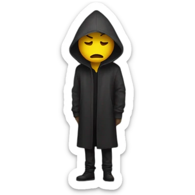 hooded man and silouhette in distress sticker