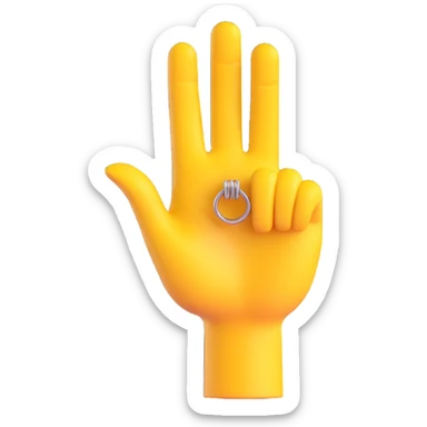 yellow hand making the 'OK' gesture with a ring on the index finger, 3D emoji style sticker