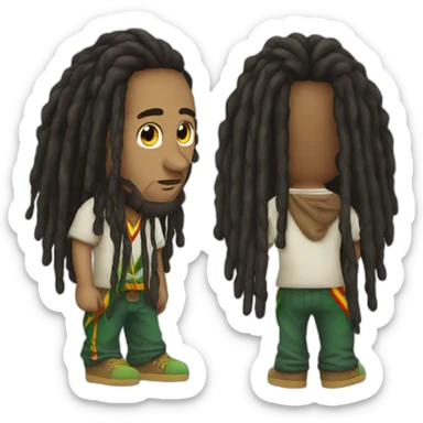 Rastafarian with dreadlocks sticker
