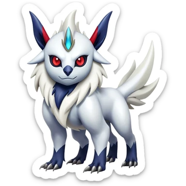 Shiny Colorful Gothic Exotic Badass Cool Absol-Zangoose-Pokémon-Fakémon-hybrid-creature (full body) sticker