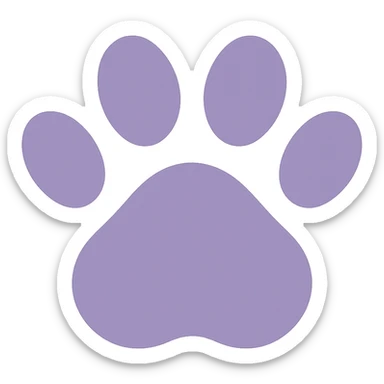 A dull purple Paw Prints sticker
