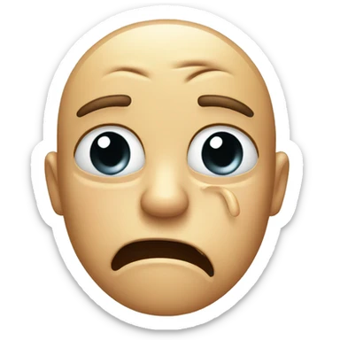 crying face emoji with fist on face sticker