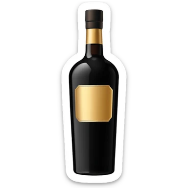 an elegant black alcohol bottle sticker