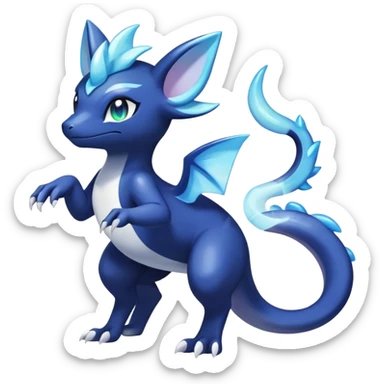 Rainbow crystalic Shiny pastel Salandit-Meowstic-Noibat-Fakémon-hybrid-creature (full body)  sticker