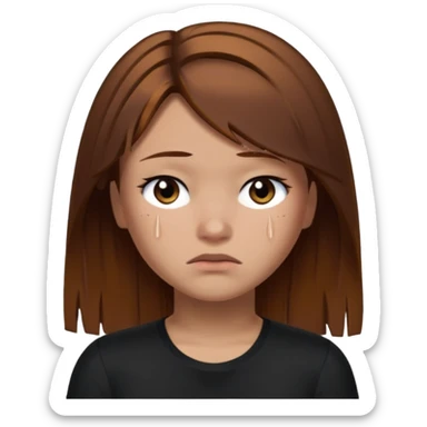 Roblox darians46 AVATARgirl whit brown hair and black shirt sad sticker
