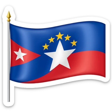 Emoji du drapeau de la Yougoslavie avec en haut du bleu au milieu du blanc avec un étoile et en bas du rouge utilise le même modèle que ce drapeau là : 🇾🇪 mais tu remplace juste les couleurs  sticker