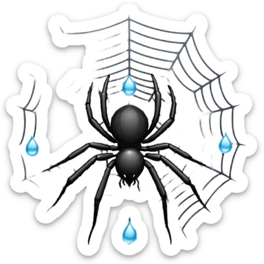 cute black spider web sticker