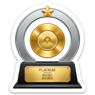 A platinum music award plaque sticker