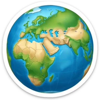 globe showing Earth with continents sticker