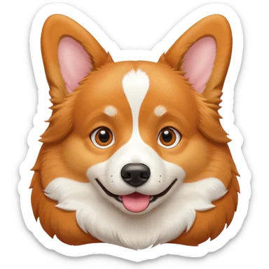 corgi dog face sticker
