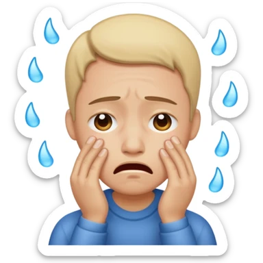Stressed and crying sticker