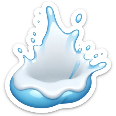 A glossy white paint splash sticker