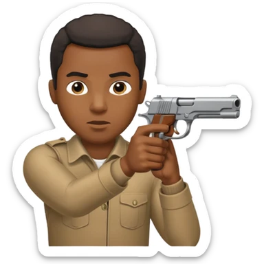 Black guy shooting gun sideways sticker