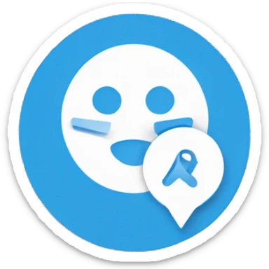 Verification tick in white ✔️ inside a circle in blue color. sticker