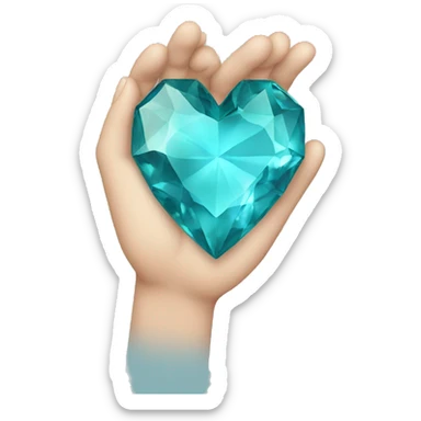 Aquamarine heart sticker