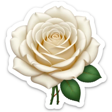 white rose, without green leaves, just flower sticker