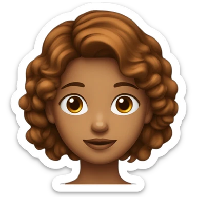 Une fille métisse avec les cheuveux brun long et les yeux marron foncé sticker