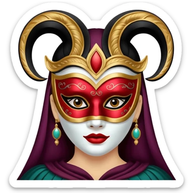 masked person venice bauta woman sticker