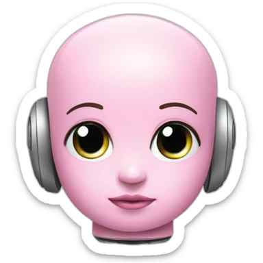 baby robot pink color sticker