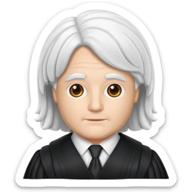 just a barrister wig, no person, just the wig sticker