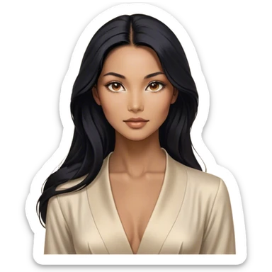 Cinematic Realistic Mulan Portrait, depicted with lifelike skin texture, soft natural lighting, and intricately detailed long black hair styled elegantly. Her deep, expressive eyes exude determination and grace, complemented by a serene yet confident expression. She is dressed in her classic attire, with rich fabric textures and delicate folds that catch the light beautifully. The portrait features a soft, enchanting glow with a natural, radiant finish, capturing the essence of timeless strength and beauty in a realistic and painterly style, evoking a sense of depth and authenticity. sticker