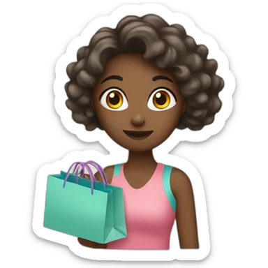 Girl shopping online sticker