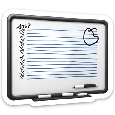 Whiteboard with wobbly lines indicating written notes sticker