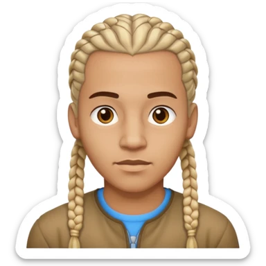 light skin man with cornrows sticker