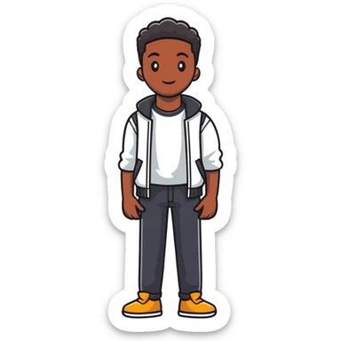 black man with casual style sticker