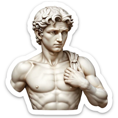 Michelangelo's David sculpture, Renaissance masterpiece, artistic representation of the biblical hero sticker