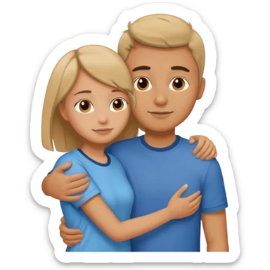 Texte ´Gros câlin’, en dessous un homme serre sa sœur dans ses bras sticker