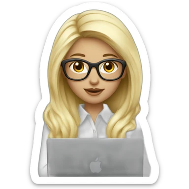 platinum-blonde-girl-in-glasses-using-macbook sticker