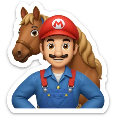 Super Mario Hiding into the horse  sticker