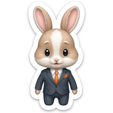 baby bunny in suit no carrot sticker