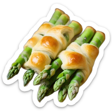 Asparagus in a blanket of puff pastry sticker