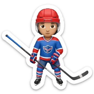 Hockey Player in red and blue sticker