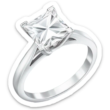 Princess cut diamond ring sticker