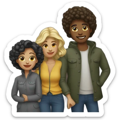 2 mujeres y un chico en Amsterdam sticker