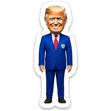 Leicester city supporter with Donald trump  sticker