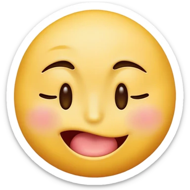 yellow emoji face, one eye close, biting its tonguje with a smirk sticker