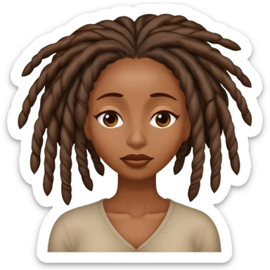 Black woman with locs hiding eyes sticker