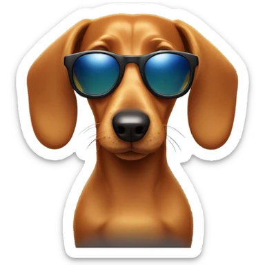 Wiener dog wearing sunglasses  sticker