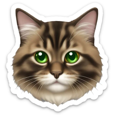 Brown and black Siberian cat with green eyes dressed as obi wan kenobi sticker