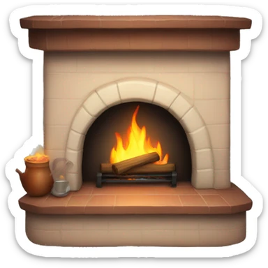cozy fireplace  sticker