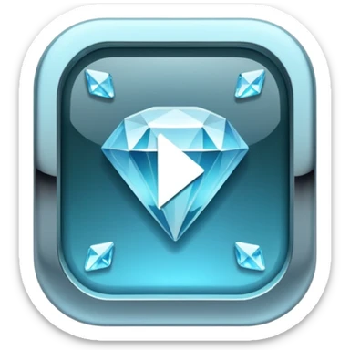 diamond encrusted video play button sticker