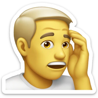 a regular yellow face emoji facepalming sticker