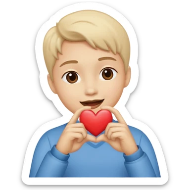 Un bonhomme qui fait un bisous et un cœur avec les doigts comme ça 🫰 sticker