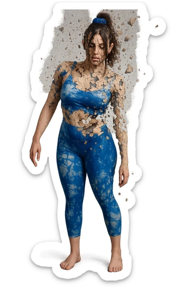 corpo come se si stesse sgretolando  sticker