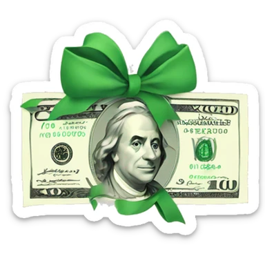 Money with bow sticker
