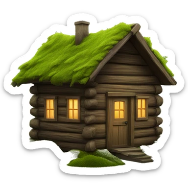 cabin with moss sticker
